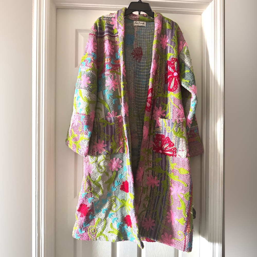 Spring all cotton coat sweater/jkt to where to around town shopping or dinner OS